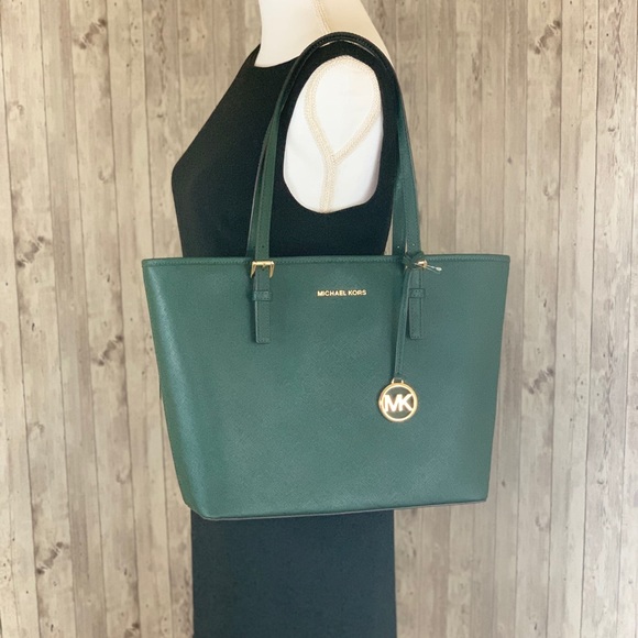 🌸Michael Kors MD CarryAll Tote Bag Racing Green - Picture 7 of 7